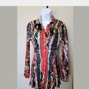 ALBERTO MAKALI Black Coral Green Crinkle Stretch